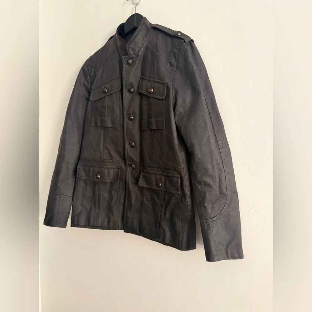 GUCCI Archival 2008 FW Runway Military Field Jacket Waxed Canvas Grey 50 L